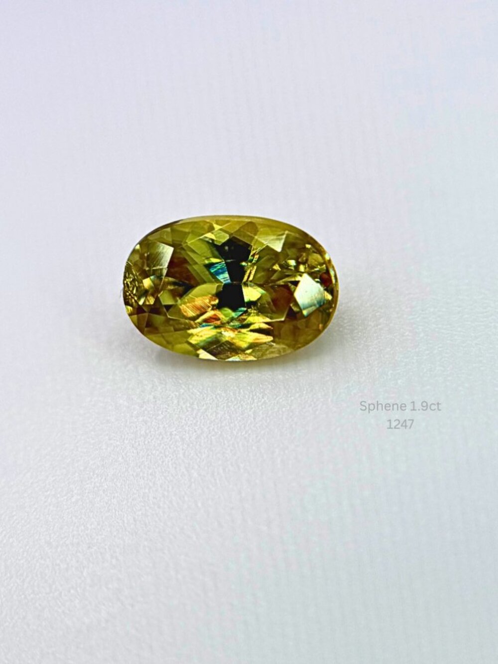 Natural 1.90 Ct Sphene Titanite Oval Loose Gemstone Rare Collector Gem Incredibl